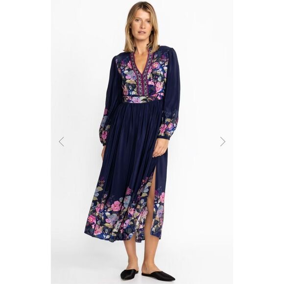 NWT JOHNNY WAS VALERIA SILK MAXI DRESS PXL - Picture 1 of 12